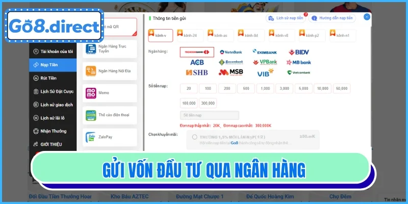 Gửi vốn đầu tư qua ngân hàng